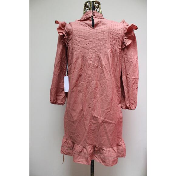 NWT Reformation Praline Burnt Orange Dinah Ruffle Dress Size 6 - Picture 5 of 6